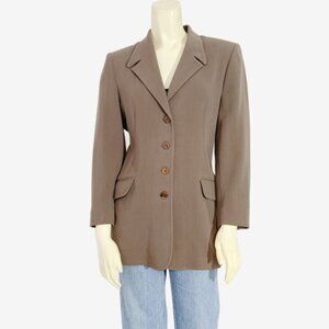 Vintage Mushroom Brown Contoured Fitted Blazer / Made in France / size Small-Mdm